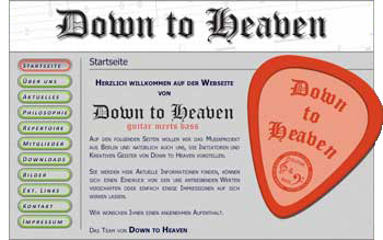 Screenshot der Startseite von "down-to-heaven.de"